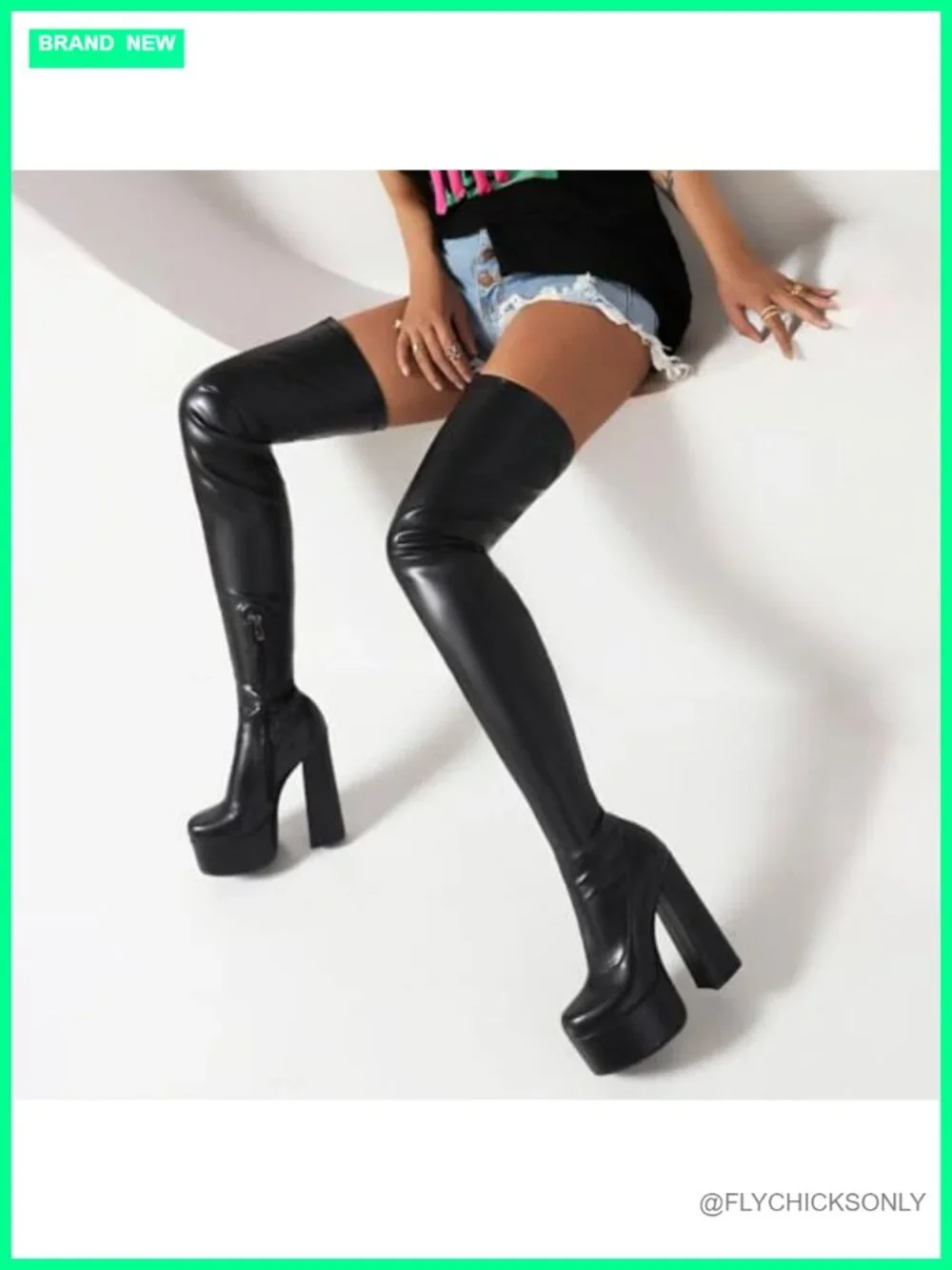 Over-the-Knee Block Heel Boots for Women, Round Toe, Zip Closure